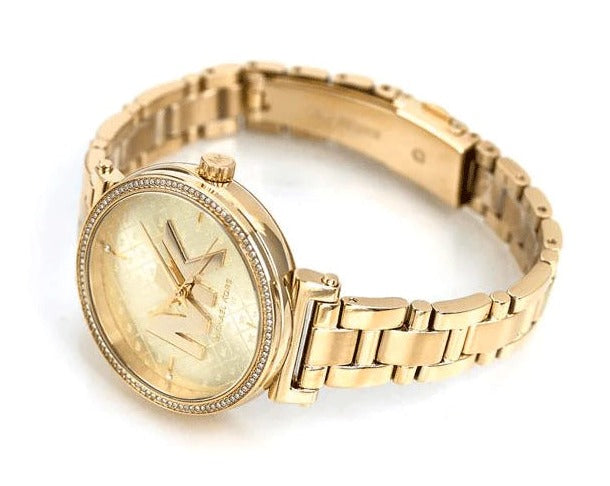  Shop Authentic Michael Kors Sofie Quartz Gold Dial Gold Steel Strap Watch For Women - MK4334 - Luxxuri