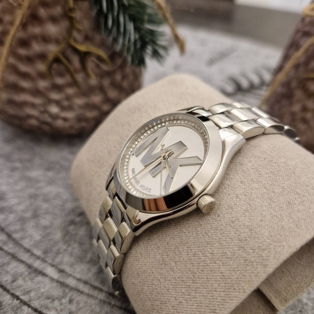  Shop Authentic Michael Kors Mini Slim Runway Silver Dial Silver Steel Strap Watch for Women - MK3548 - Luxxuri