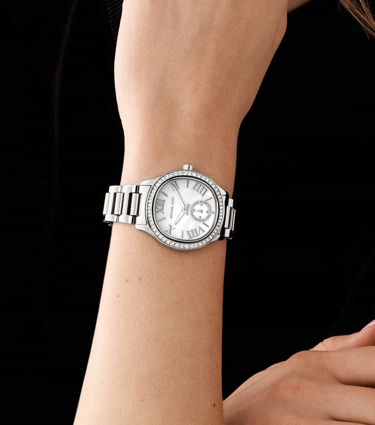  Shop Authentic Michael Kors Sage Three-Hand White Dial Silver Steel Strap Watch for Women - MK4807 - Luxxuri