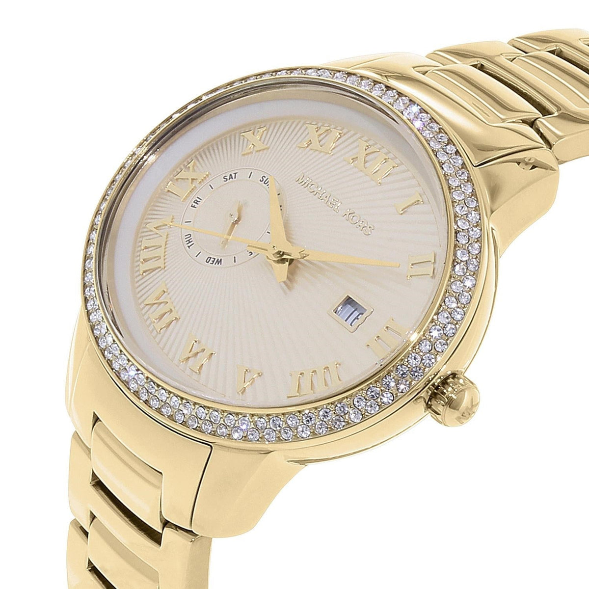  Shop Authentic Michael Kors Whitley Analog Diamonds Gold Dial Gold Steel Strap Watch For Women - MK6227 - Luxxuri