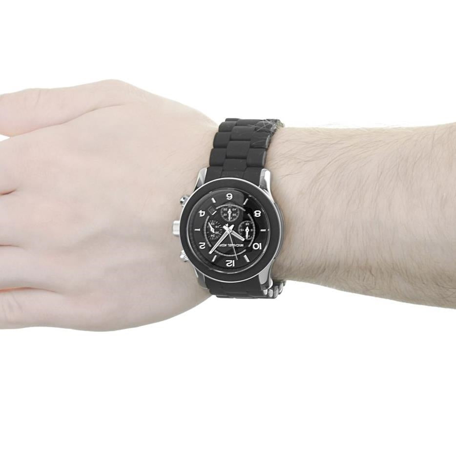  Shop Authentic Michael Kors Runway Black Dial Black Rubber Strap Watch for Men - MK8107 - Luxxuri