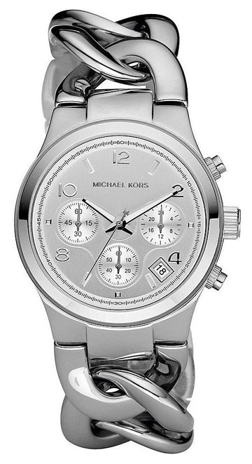  Shop Authentic Michael Kors Runway Twist Silver Dial Silver Stainless Steel Strap Watch for Women - MK3149 - Luxxuri