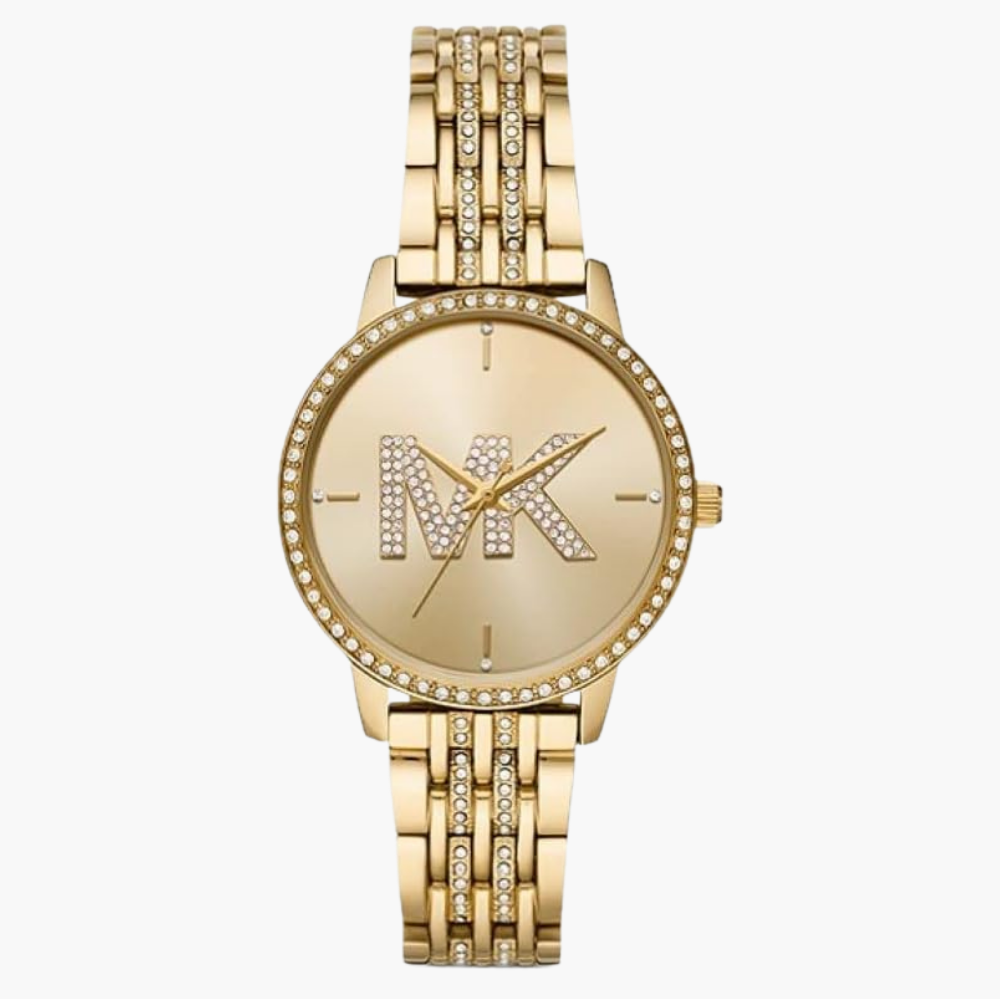  Shop Authentic Michael Kors Melissa Pave Gold Dial Gold Steel Strap Watch for Women - MK4371 - Luxxuri