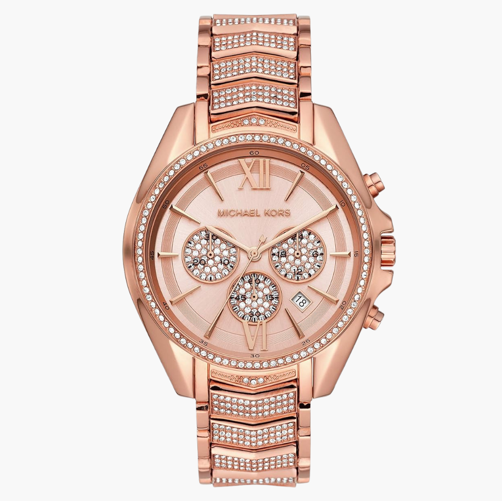  Shop Authentic Michael Kors Whitney Chronograph Rose Gold Dial Rose Gold Steel Strap Watch For Women - MK6730 - Luxxuri