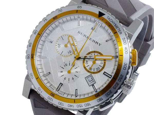  Shop Authentic Burberry Belt Chronograph Silver Dial Brown Rubber Strap Watch For Men - BU9811 - Luxxuri