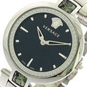  Shop Authentic Versace Crystal Gleam Guilloche  Black Dial Silver Steel Strap Watch for Women - VAN030016 - Luxxuri