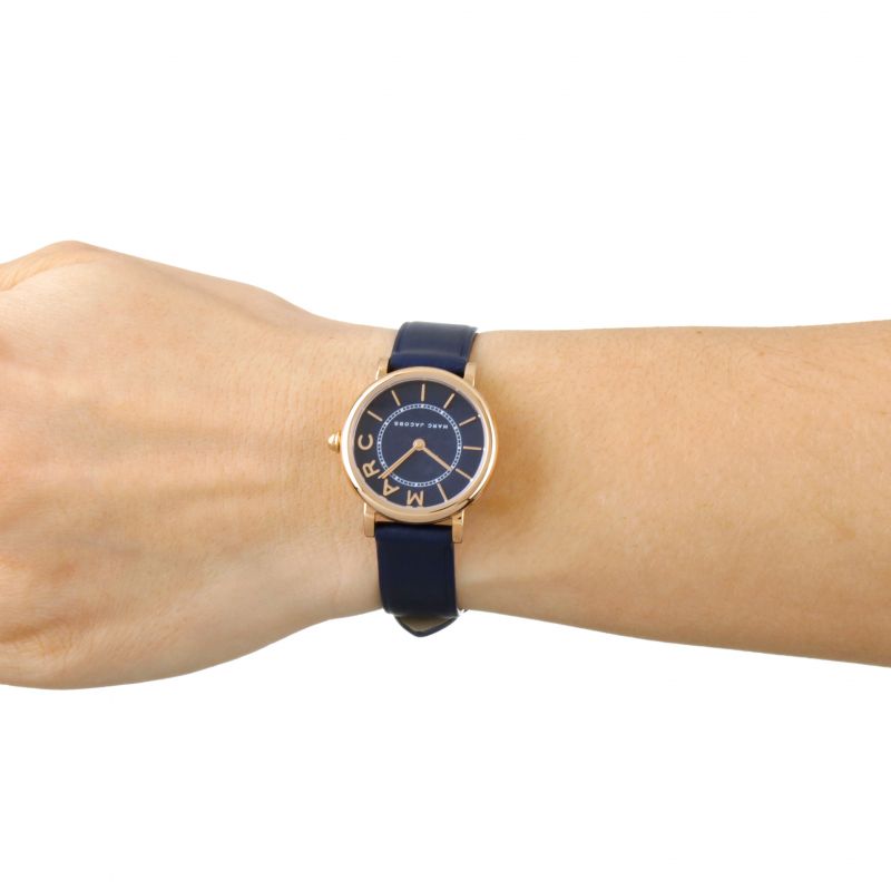 Shop Authentic Marc Jacobs Roxy Navy Blue Dial Navy Blue Leather Strap Watch for Women - MJ1539 - Luxxuri