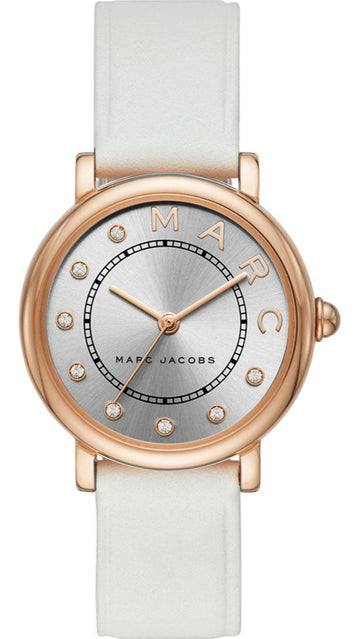  Shop Authentic Marc Jacobs Roxy Silver Dial White Leather Strap Watch for Women - MJ1634 - Luxxuri