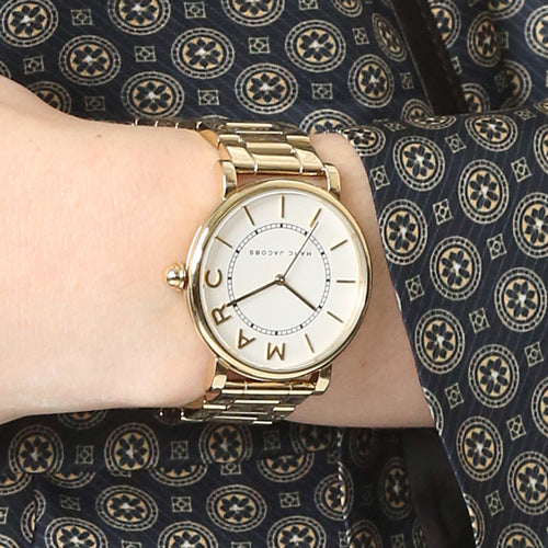  Shop Authentic Marc Jacobs Roxy White Dial Gold Steel Strap Watch for Women - MJ3522 - Luxxuri