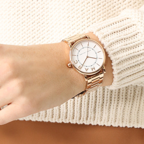  Shop Authentic Marc Jacobs Roxy White Dial Rose Gold Steel Strap Watch for Women - MJ3523 - Luxxuri