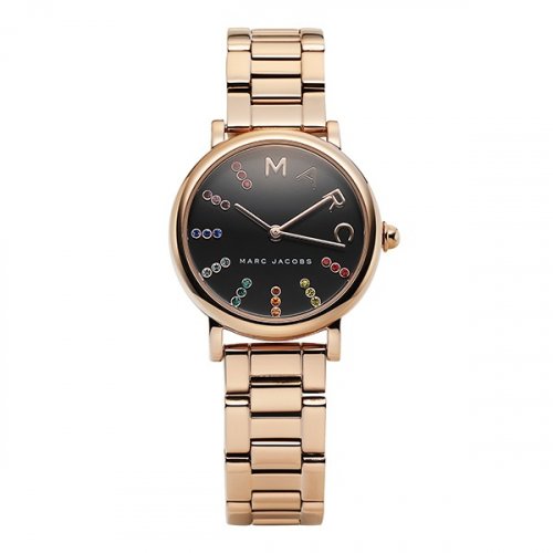  Shop Authentic Marc Jacobs Roxy Black Dial Rose Gold Steel Strap Watch for Women - MJ3569 - Luxxuri