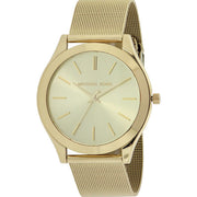  Shop Authentic Michael Kors Slim Runway Champagne Dial Gold Mesh Bracelet Watch for Women - MK3282 - Luxxuri