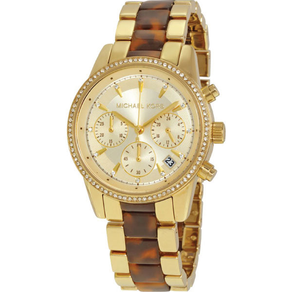  Shop Authentic Michael Kors Ritz Gold Dial Two Tone Steel Strap Watch for Women - MK6322 - Luxxuri