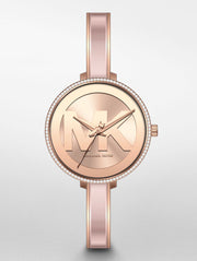  Shop Authentic Michael Kors Jaryn Analog Rose Gold Dial Pink Steel Strap Watch For Women - MK4545 - Luxxuri