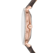  Shop Authentic Michael Kors Pyper Quartz Silver Dial Brown Leather Strap Watch for Women - MK1036 - Luxxuri