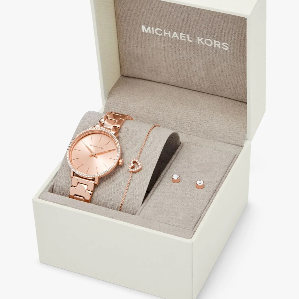  Shop Authentic Michael Kors Pyper Quartz Rose Gold Dial Rose Gold Steel Strap Watch For Women - MK1040 - Luxxuri