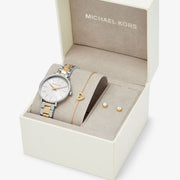  Shop Authentic Michael Kors Pyper Quartz Silver Dial Two Tone Steel Strap Watch For Women - MK1041 - Luxxuri