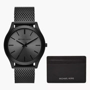  Shop Authentic Michael Kors Runway Three-Hand Black Dial Black Mesh Strap Watch for Men - MK1085 - Luxxuri