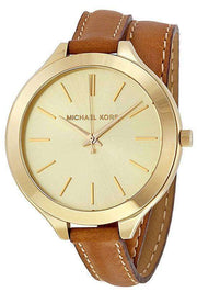  Shop Authentic Michael Kors Runway Gold Dial Brown Leather Strap Watch For Women - MK2256 - Luxxuri