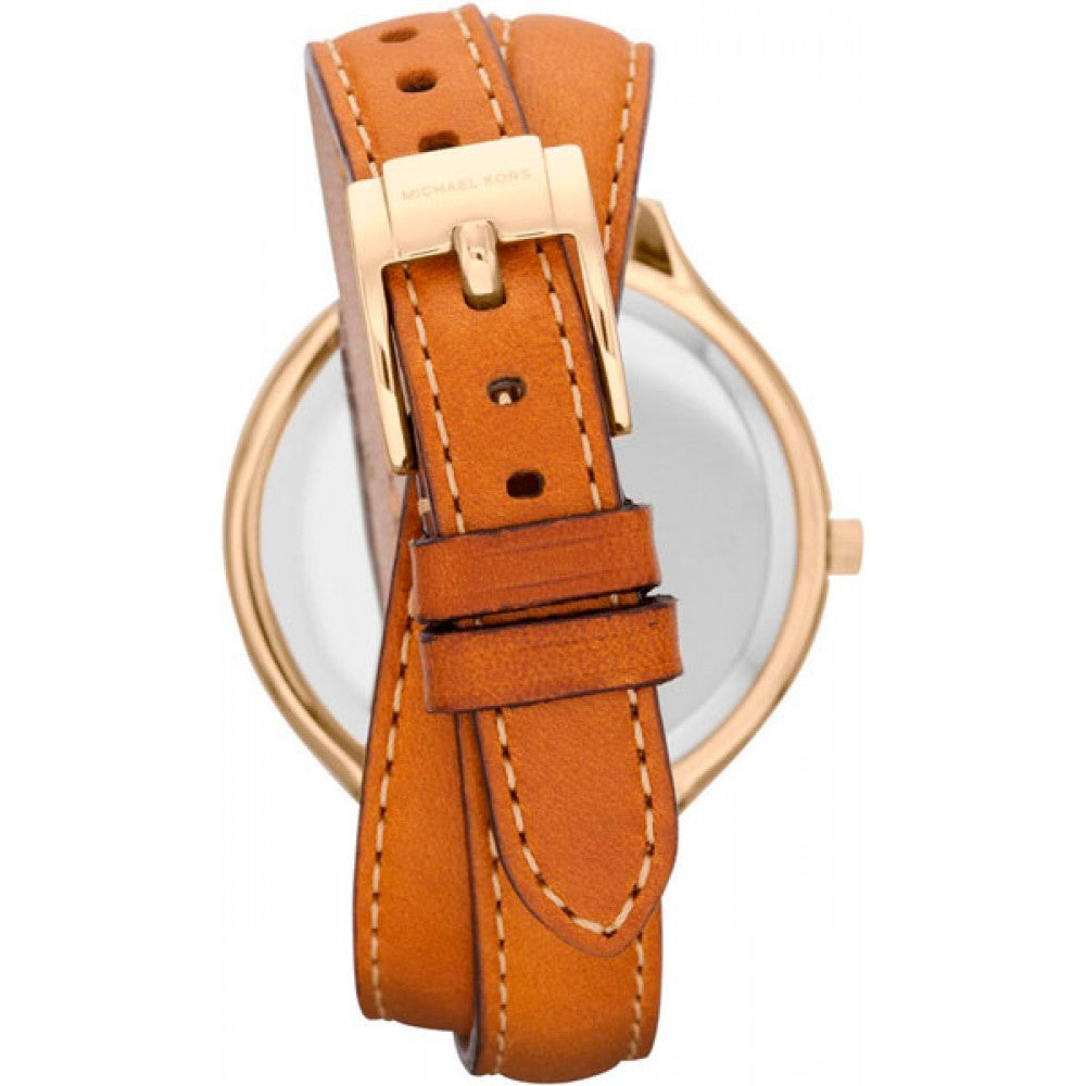  Shop Authentic Michael Kors Runway Gold Dial Brown Leather Strap Watch For Women - MK2256 - Luxxuri
