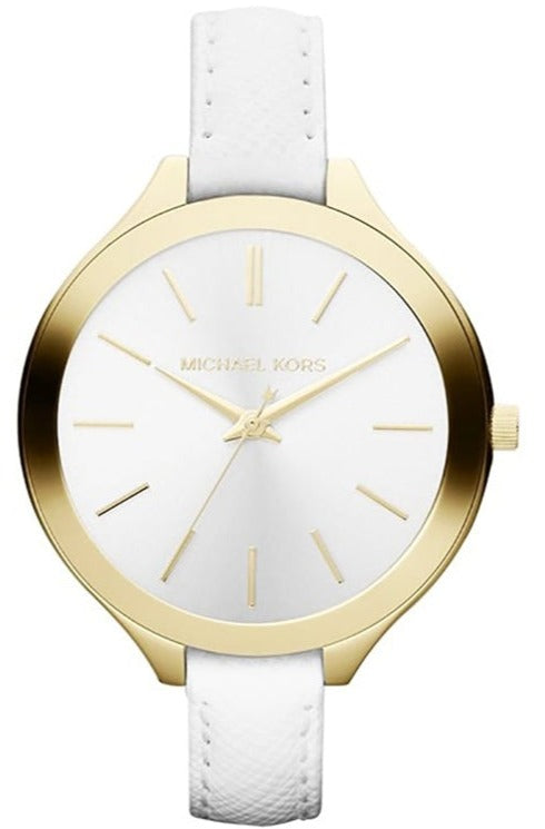  Shop Authentic Michael Kors Slim Runway White Dial White Leather Strap Watch For Women - MK2273 - Luxxuri
