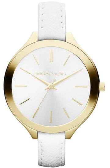  Shop Authentic Michael Kors Slim Runway White Dial White Leather Strap Watch For Women - MK2273 - Luxxuri
