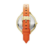  Shop Authentic Michael Kors Runway Quartz Gold Dial Orange Leather Strap Watch For Women - MK2275 - Luxxuri