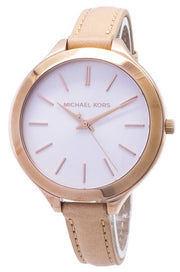  Shop Authentic Michael Kors Runway Slim Quartz White Dial Beige Leather Strap Watch For Women - MK2284 - Luxxuri