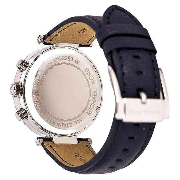  Shop Authentic Michael Kors Parker White Dial Navy Blue Leather Strap Watch for Women - MK2293 - Luxxuri