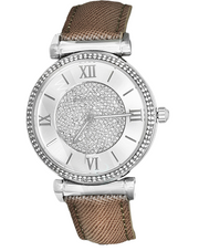  Shop Authentic Michael Kors Caitlin Quartz Silver Dial Gray Leather Strap Watch For Women - MK2377 - Luxxuri