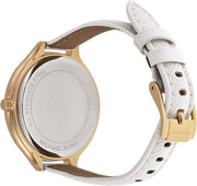  Shop Authentic Michael Kors Slim Runway Quartz Gold Dial White Leather Strap Watch For Women - MK2389 - Luxxuri