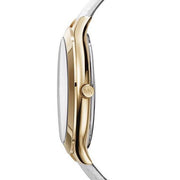  Shop Authentic Michael Kors Slim Runway Quartz Gold Dial White Leather Strap Watch For Women - MK2389 - Luxxuri