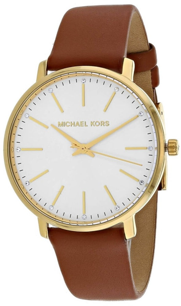  Shop Authentic Michael Kors Pyper Quartz Silver Dial Brown Leather Watch For Women - MK2740 - Luxxuri