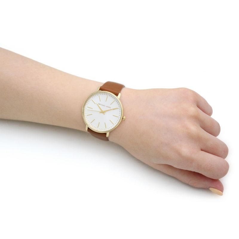  Shop Authentic Michael Kors Pyper Quartz Silver Dial Brown Leather Watch For Women - MK2740 - Luxxuri
