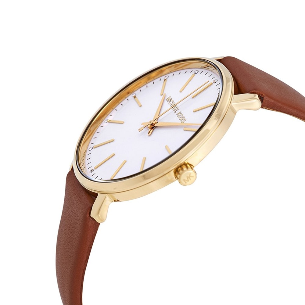  Shop Authentic Michael Kors Pyper Quartz Silver Dial Brown Leather Watch For Women - MK2740 - Luxxuri