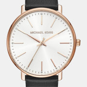  Shop Authentic Michael Kors Pyper Quartz White Dial Black Leather Strap Watch For Women - MK2834 - Luxxuri