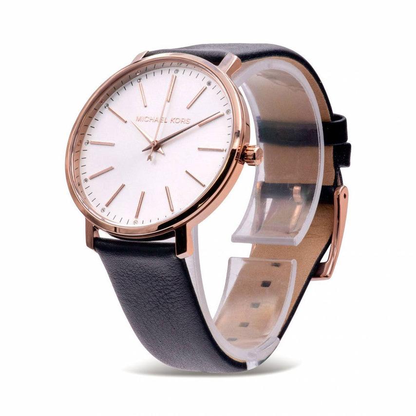  Shop Authentic Michael Kors Pyper Quartz White Dial Black Leather Strap Watch For Women - MK2834 - Luxxuri