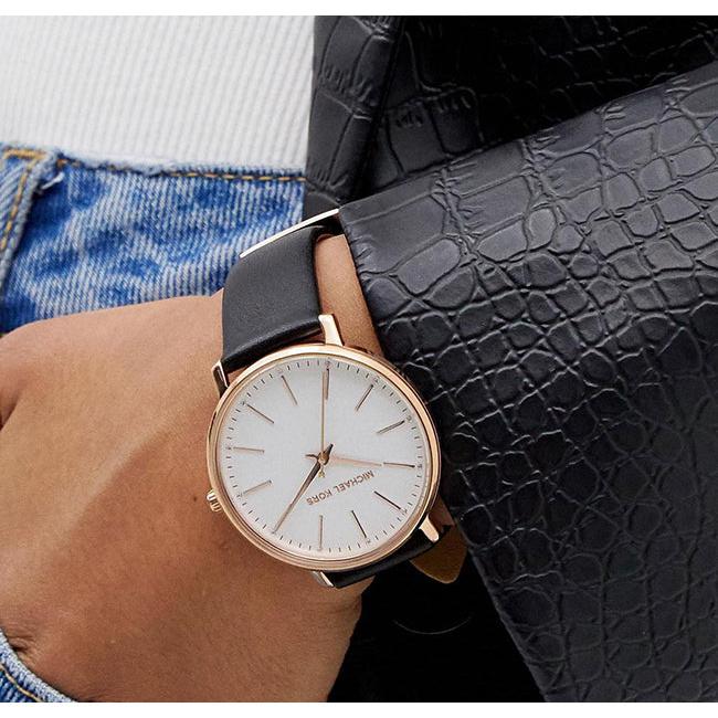  Shop Authentic Michael Kors Pyper Quartz White Dial Black Leather Strap Watch For Women - MK2834 - Luxxuri