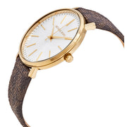  Shop Authentic Michael Kors Pyper Quartz Silver Dial Brown Leather Strap Watch For Women - MK2857 - Luxxuri