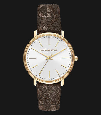  Shop Authentic Michael Kors Pyper Quartz Silver Dial Brown Leather Strap Watch For Women - MK2857 - Luxxuri