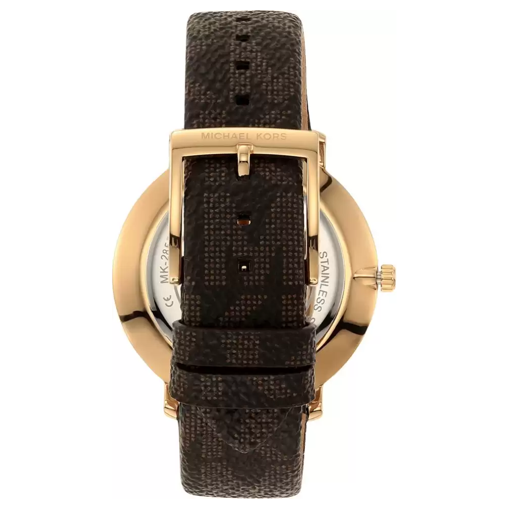  Shop Authentic Michael Kors Pyper Quartz Silver Dial Brown Leather Strap Watch For Women - MK2857 - Luxxuri