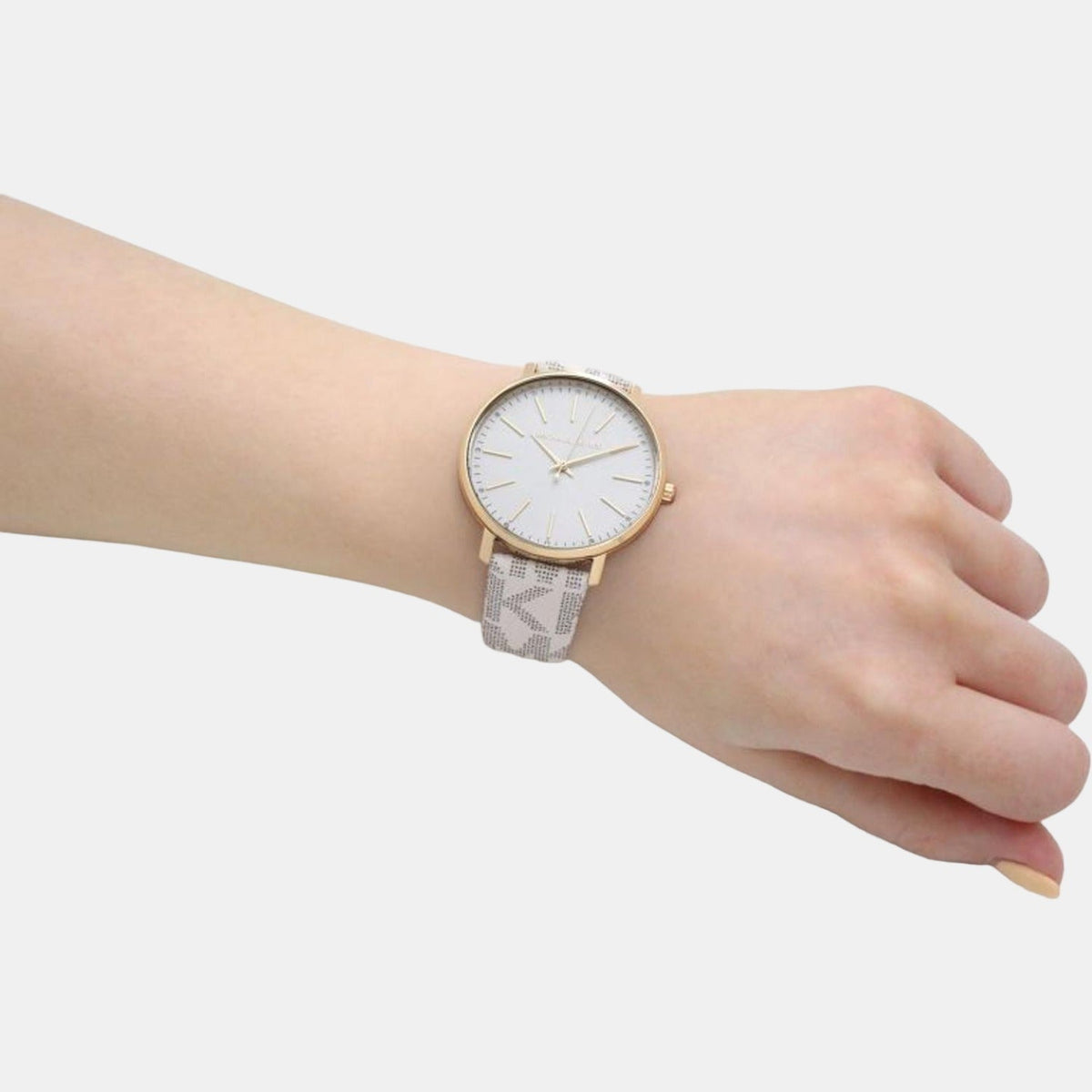  Shop Authentic Michael Kors Pyper Quartz Silver Dial White Leather Strap Watch For Women - MK2858 - Luxxuri