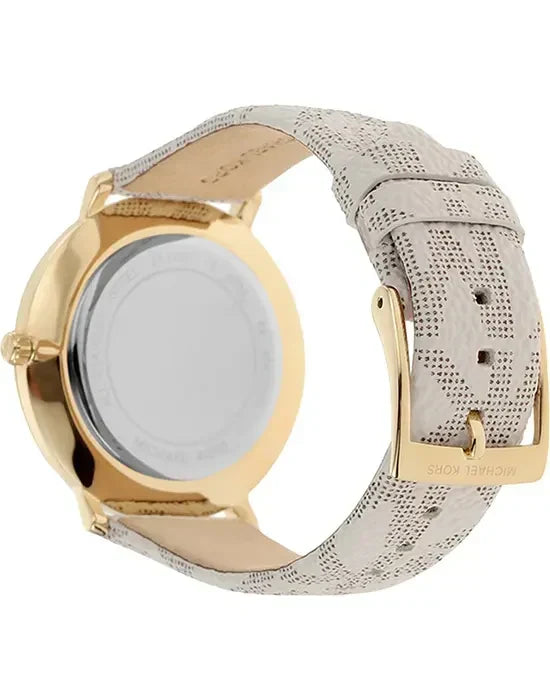  Shop Authentic Michael Kors Pyper Quartz Silver Dial White Leather Strap Watch For Women - MK2858 - Luxxuri