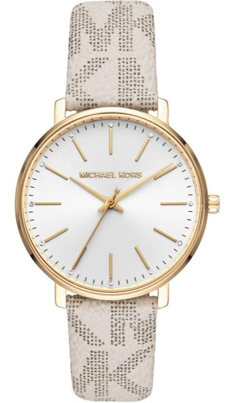  Shop Authentic Michael Kors Pyper Quartz Silver Dial White Leather Strap Watch For Women - MK2858 - Luxxuri