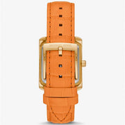  Shop Authentic Michael Kors Emery Three Hand Rose Gold Dial Orange Leather Strap Watch For Women - MK2983 - Luxxuri