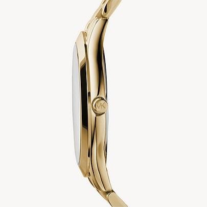  Shop Authentic Michael Kors Slim Runway Gold Dial Gold Stainless Steel Strap Watch for Women - MK3179 - Luxxuri