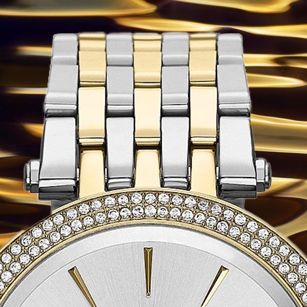  Shop Authentic Michael Kors Darci Silver Dial Two Tone Stainless Steel Strap Watch for Women - MK3215 - Luxxuri