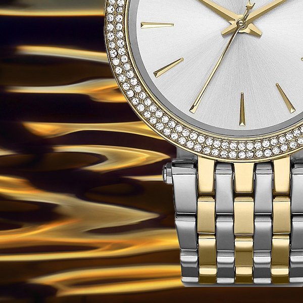  Shop Authentic Michael Kors Darci Silver Dial Two Tone Stainless Steel Strap Watch for Women - MK3215 - Luxxuri