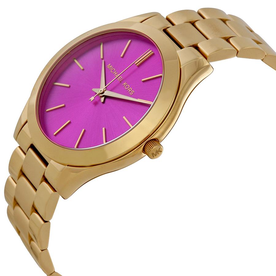  Shop Authentic Michael Kors Slim Runway Pink Dial Rose Gold Steel Strap Watch for Women - MK3264 - Luxxuri