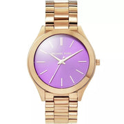  Shop Authentic Michael Kors Slim Runway Purple Dial Rose Gold Steel Strap Watch for Women - MK3293 - Luxxuri
